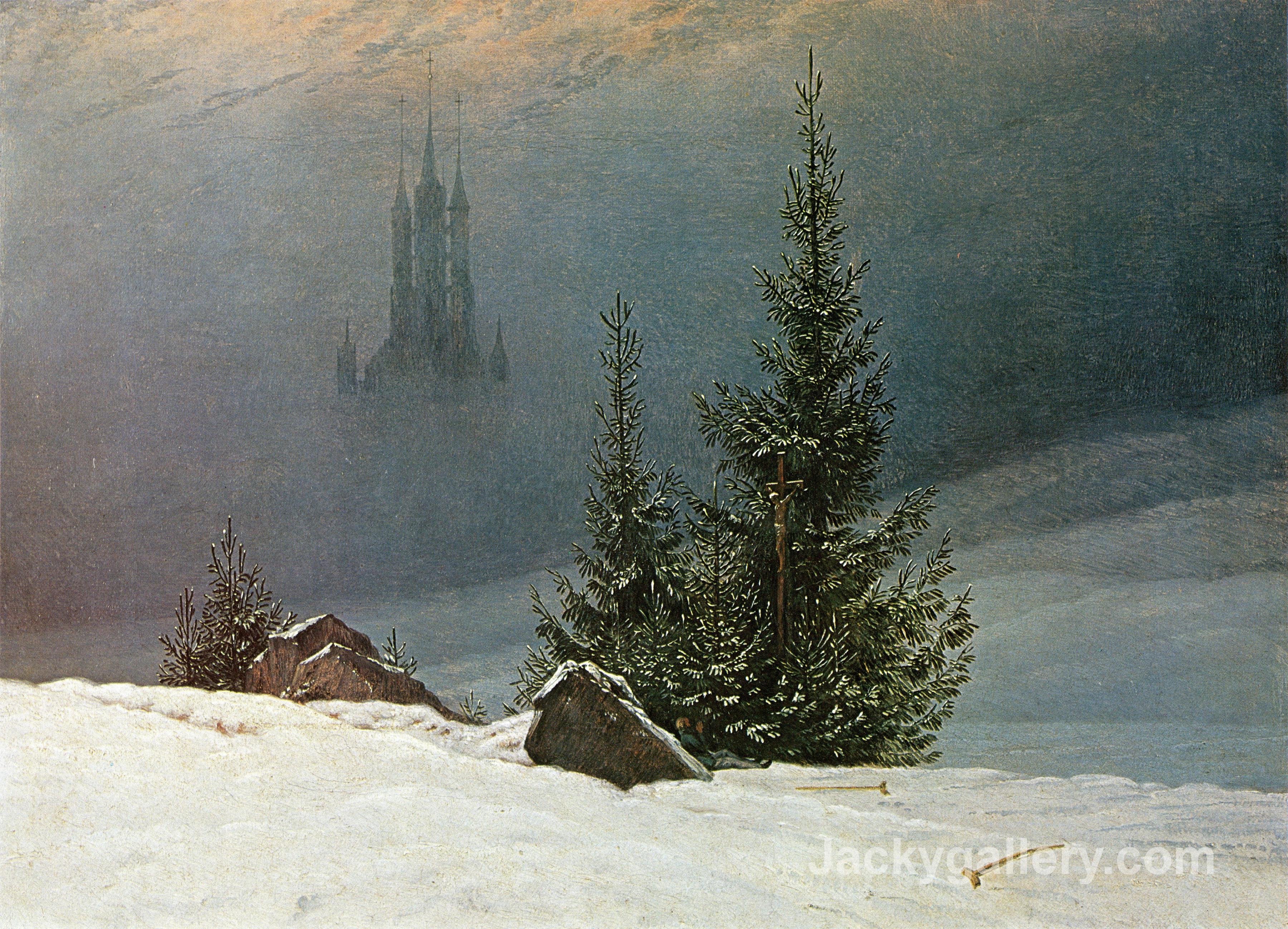 Winter landscape by Caspar David Friedrich paintings reproduction
